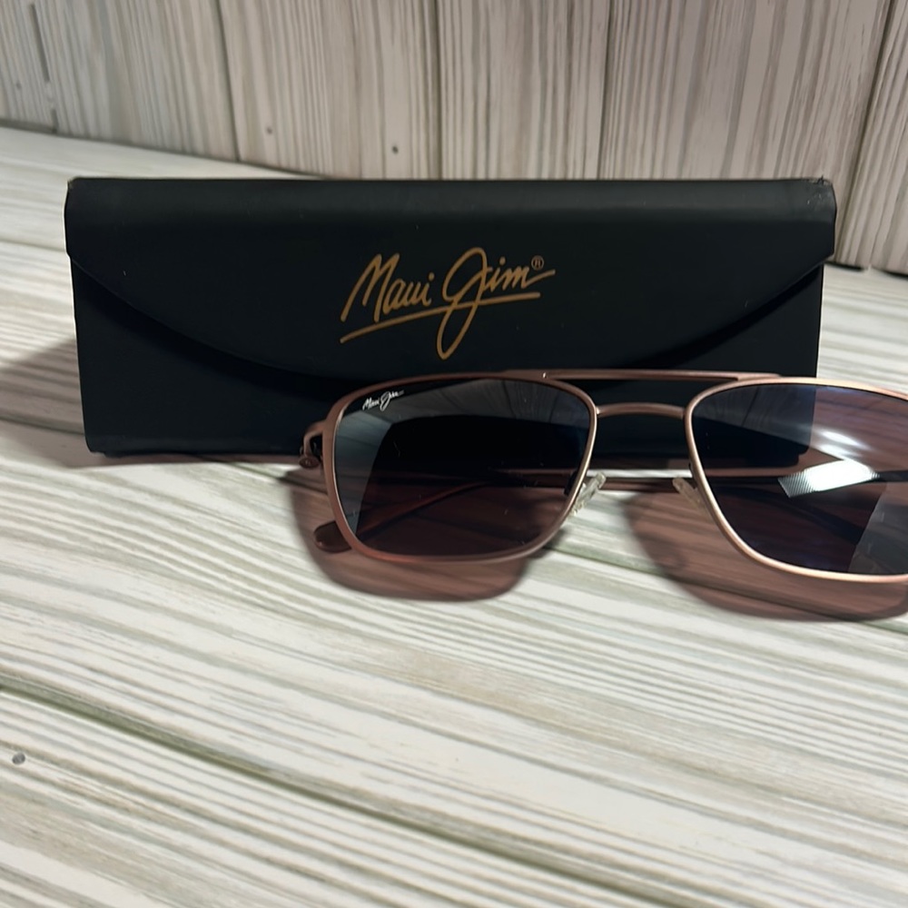 Maui Jim EBB & Flow P542N-07M Bushed Burgundy Sunglasses Polarized Rose Lenses
